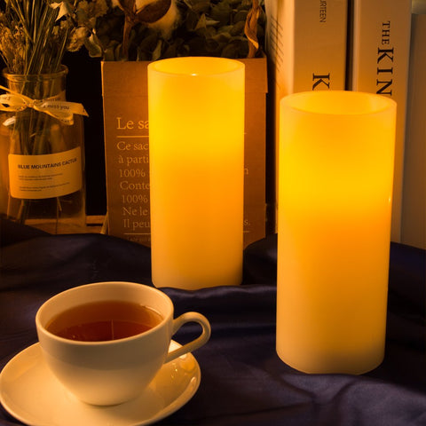 Homemory ivory pillar candles to match classic decor