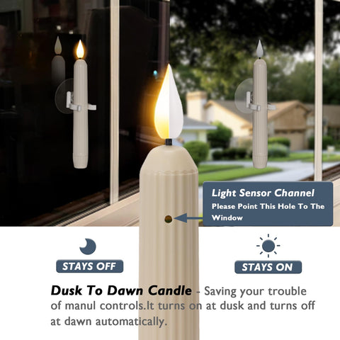 Homemory ivory-striped Roman column 7-inch candle elevates festive window decor.