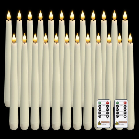 Homemory ivory 9.6 inch taper candles with remote for cozy dining ambiance