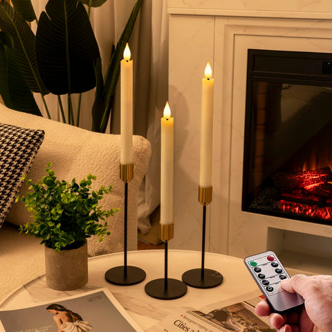 Homemory ivory taper candles flickering for cozy room ambiance