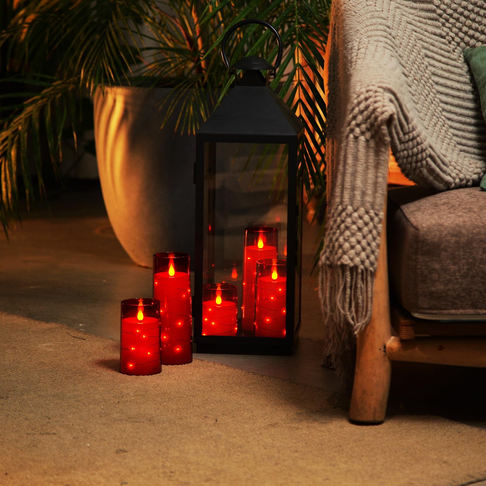 Homemory lantern and shelf decor candle for stylish displays.
