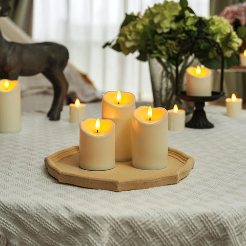Close-up of waterproof top and base on a Homemory candle.