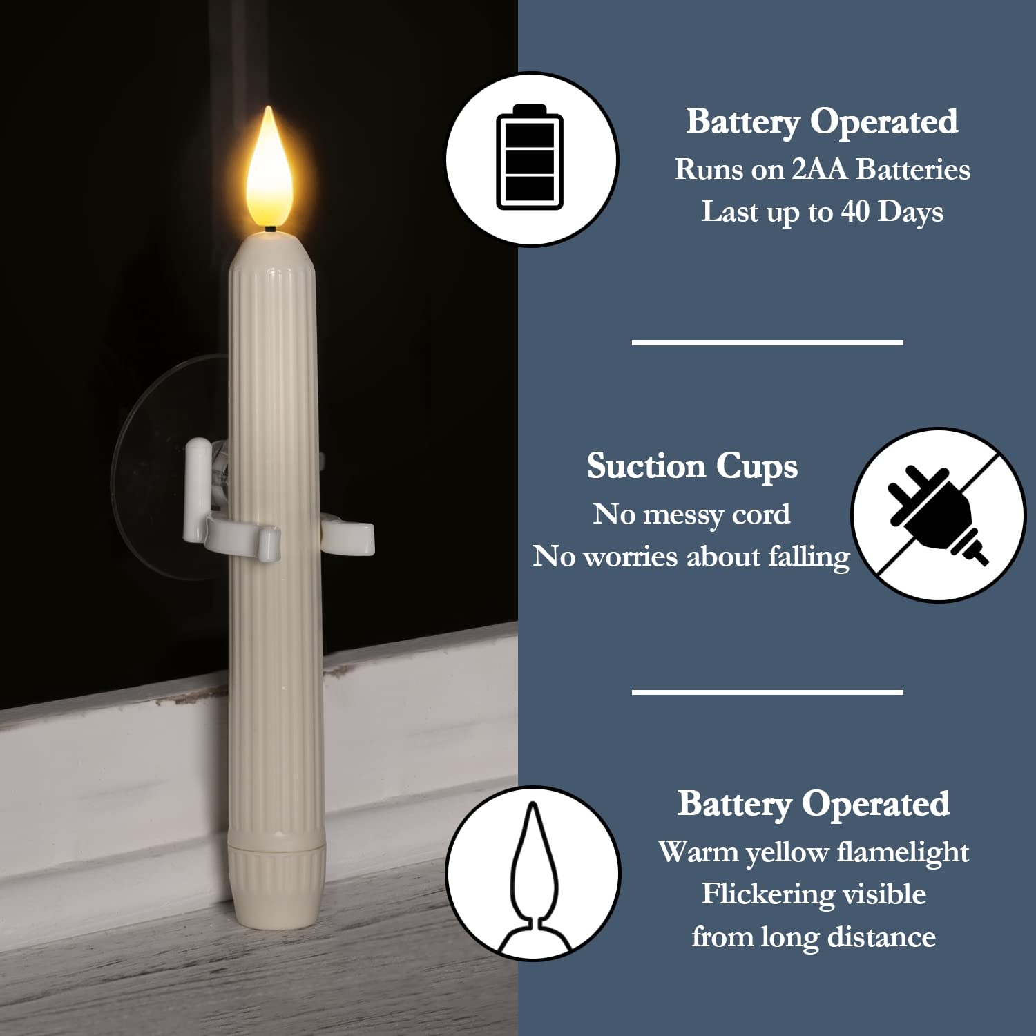 Homemory LED 3D flame flickers for a lifelike, safe candle glow.