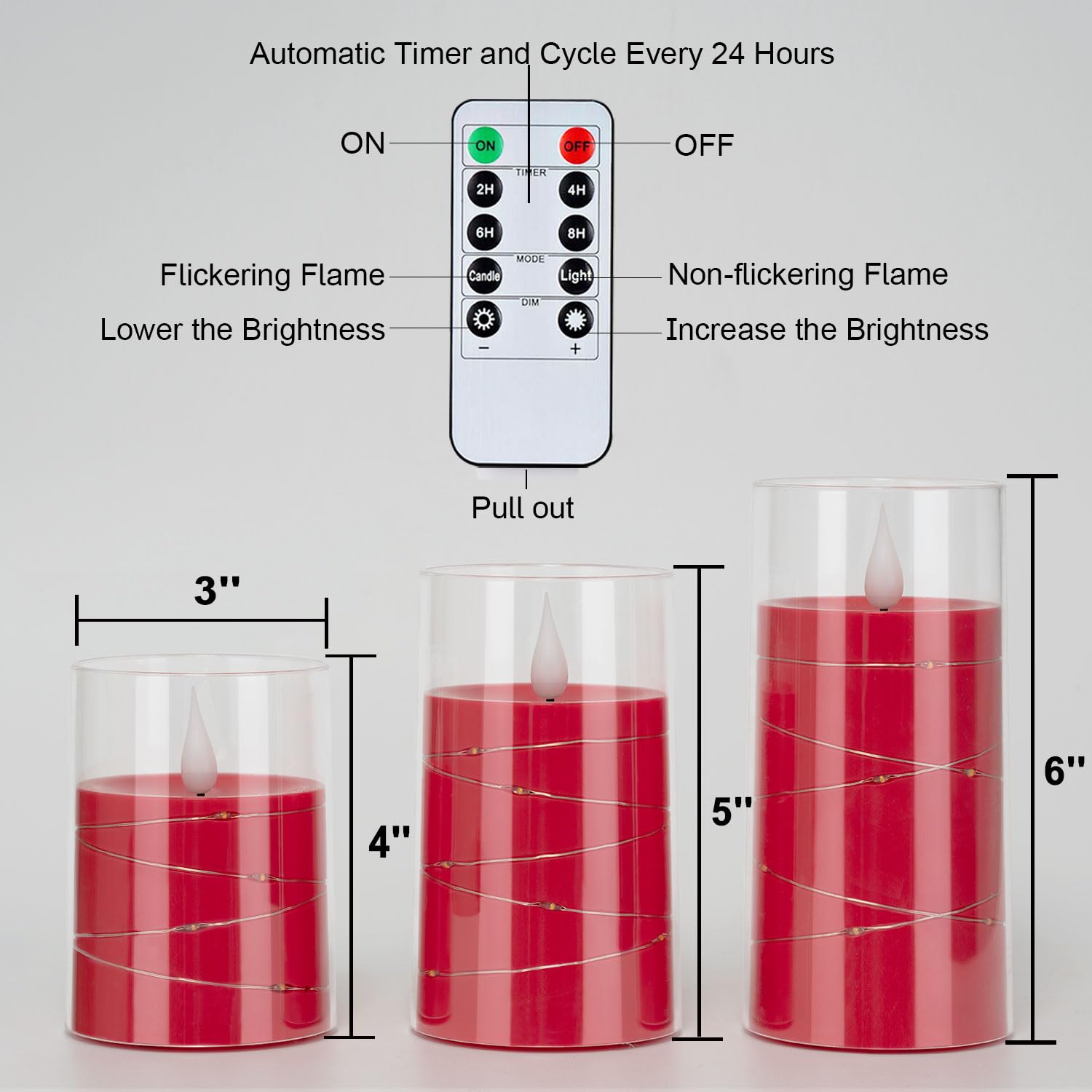 Homemory long battery life: 500+ hours per candle