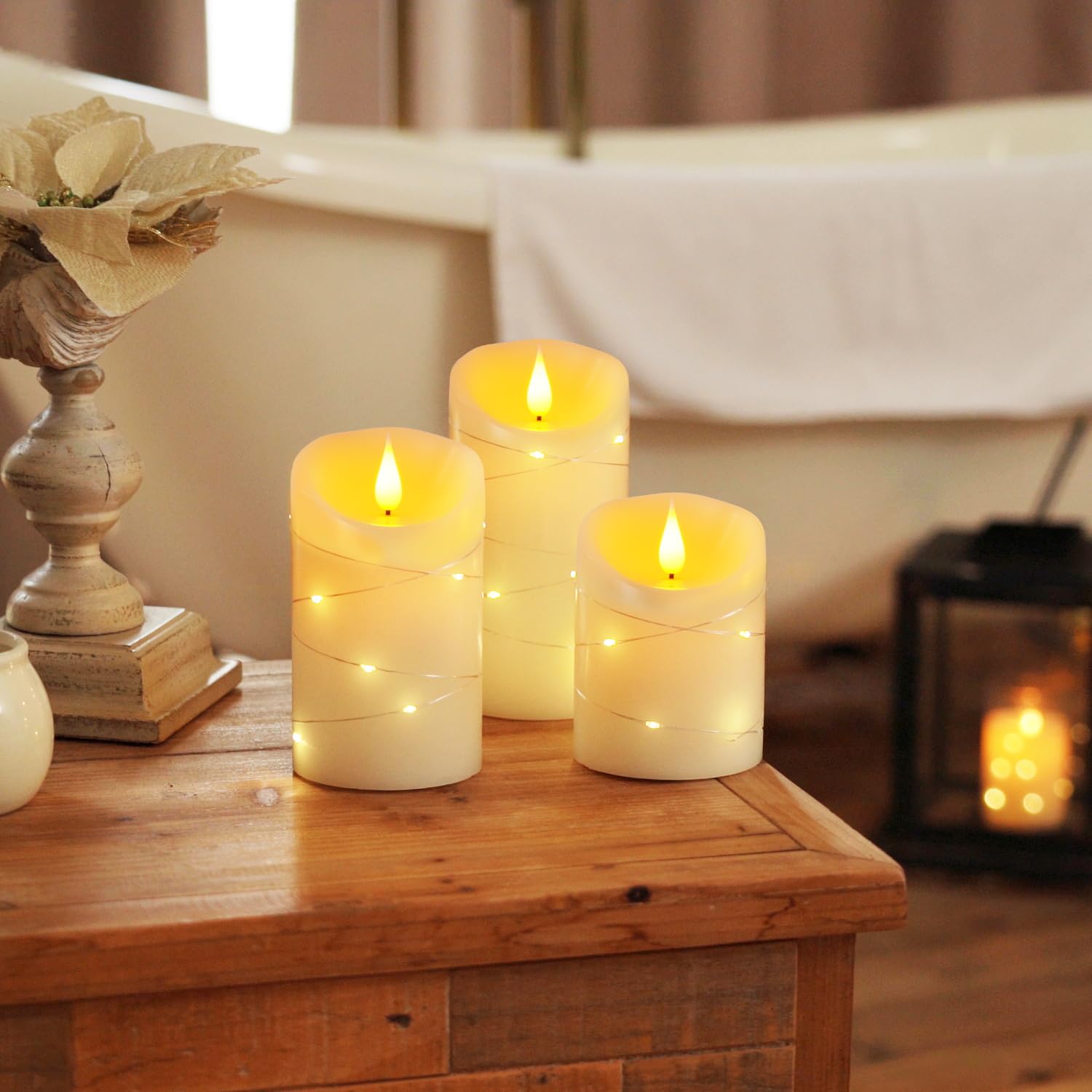 Homemory long-lasting LEDs deliver extended ambiance without dripping wax.
