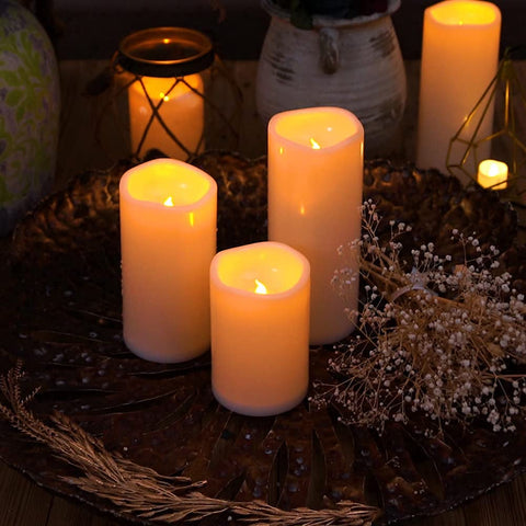 Homemory 10-inch outdoor flameless candle creating warm ambiance