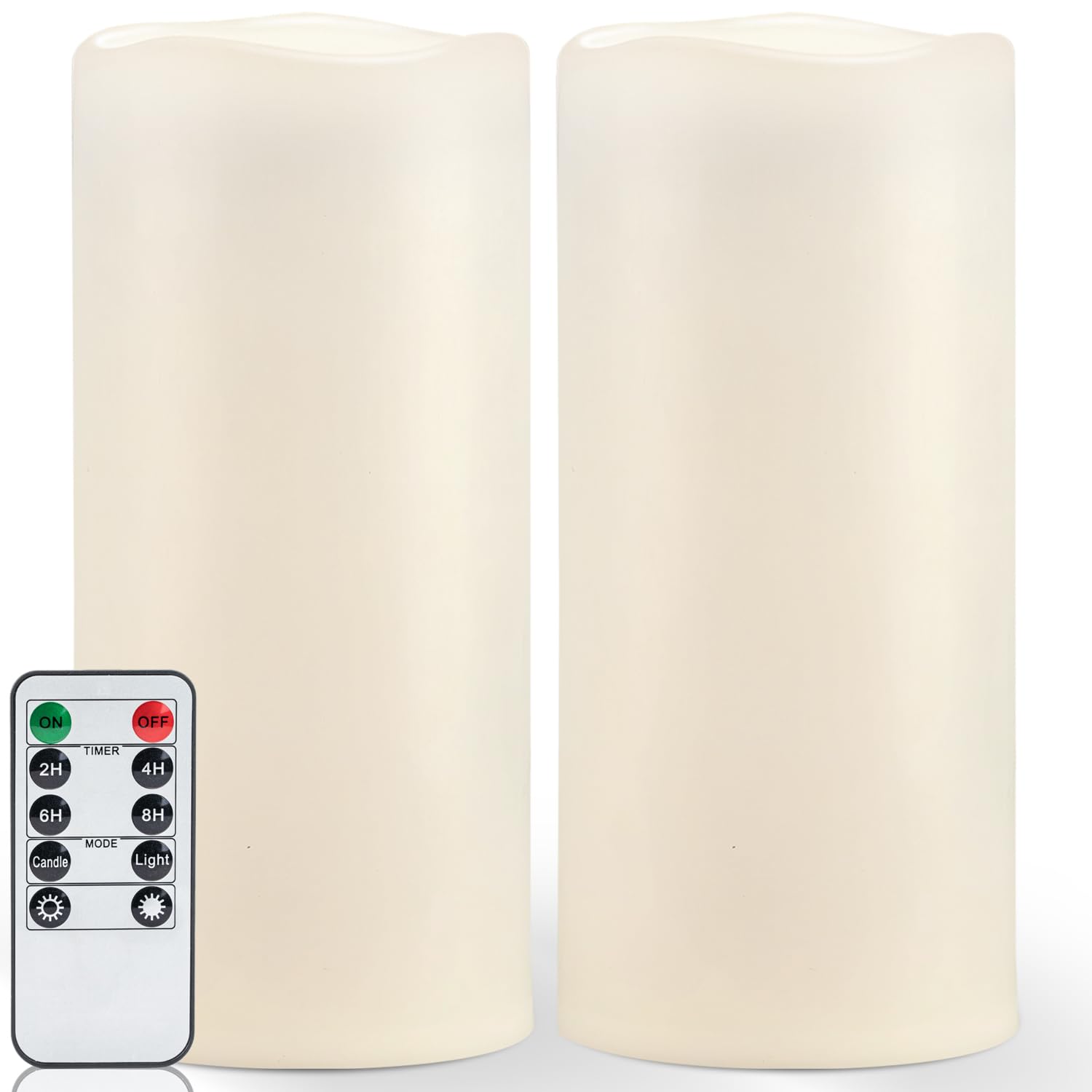 Homemory 12x5 outdoor flameless candles side view for porch ambience