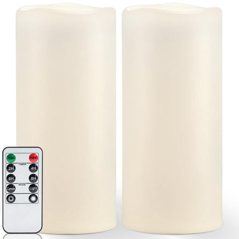 Homemory 12x5 outdoor flameless candles side view for porch ambience