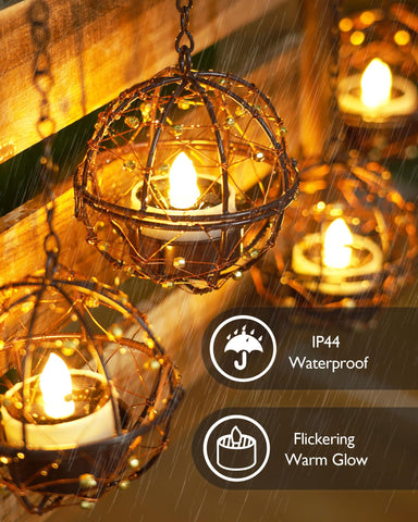 Homemory outdoor waterproof tea lights withstand weather for patio decor.