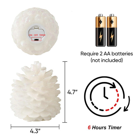 Homemory pine cone candle with 6-hour timer for easy, hands-free ambience.
