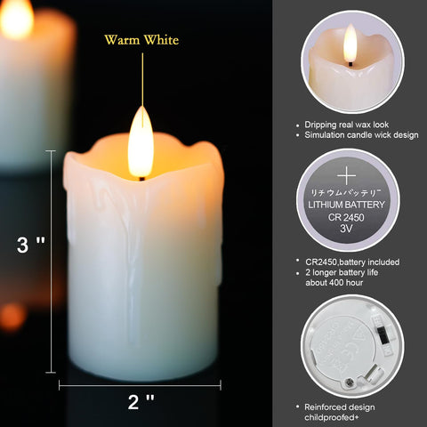 Homemory real-wax 3D flame close-up showing melted-edge detail and lifelike flicker