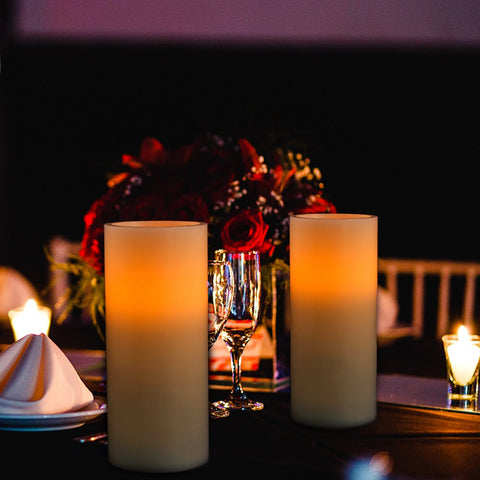 Homemory real wax pillar candles look authentic on a table