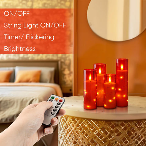 Realistic flicker creates cozy atmosphere without open flames or wax mess.