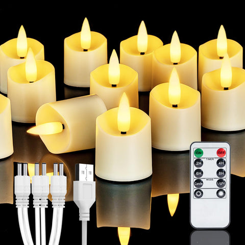 Homemory rechargeable flameless candles with USB charging for reusable ambience.