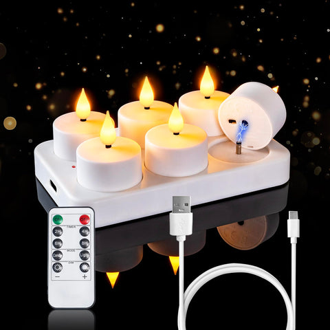 Homemory rechargeable LED tea light with flameless glow for ambient decor