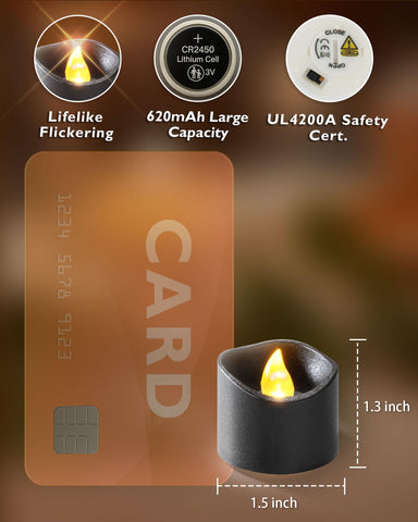 Homemory flicker-effect tea light provides cozy outdoor party glow.