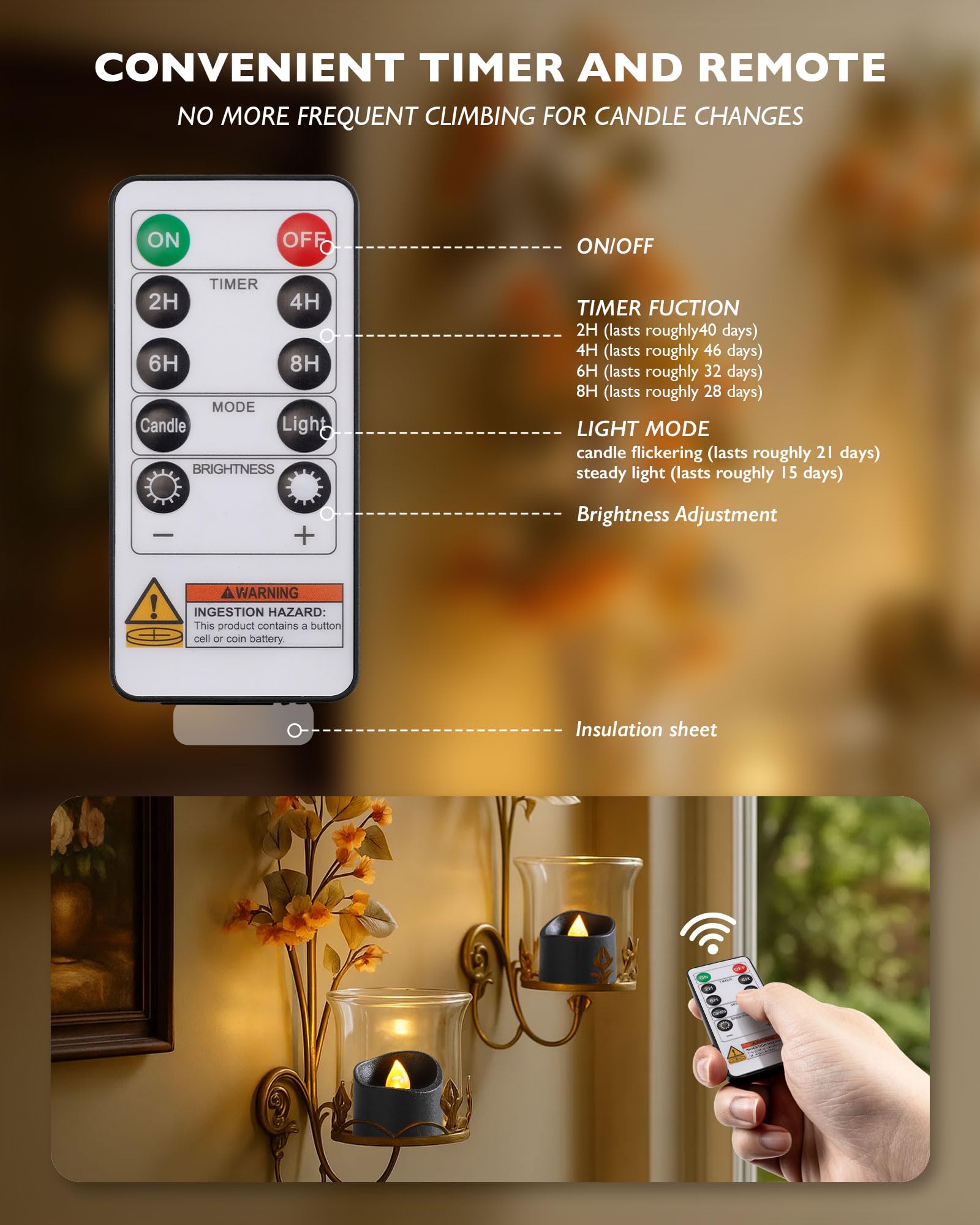 Homemory timer tea light offers simple seasonal decorating options.