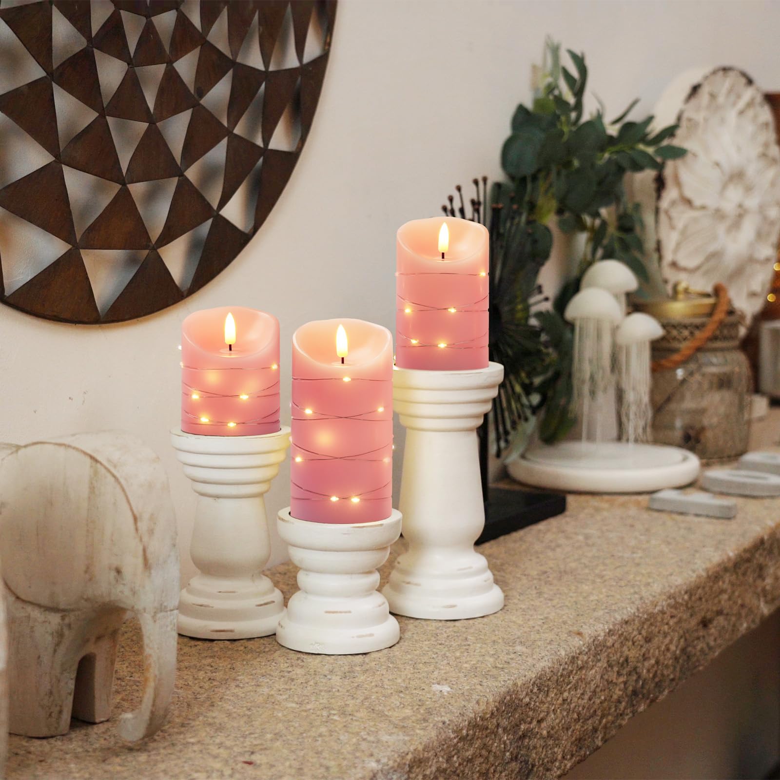 Homemory safe flameless candles provide clean, fire-free dining and living room decor.