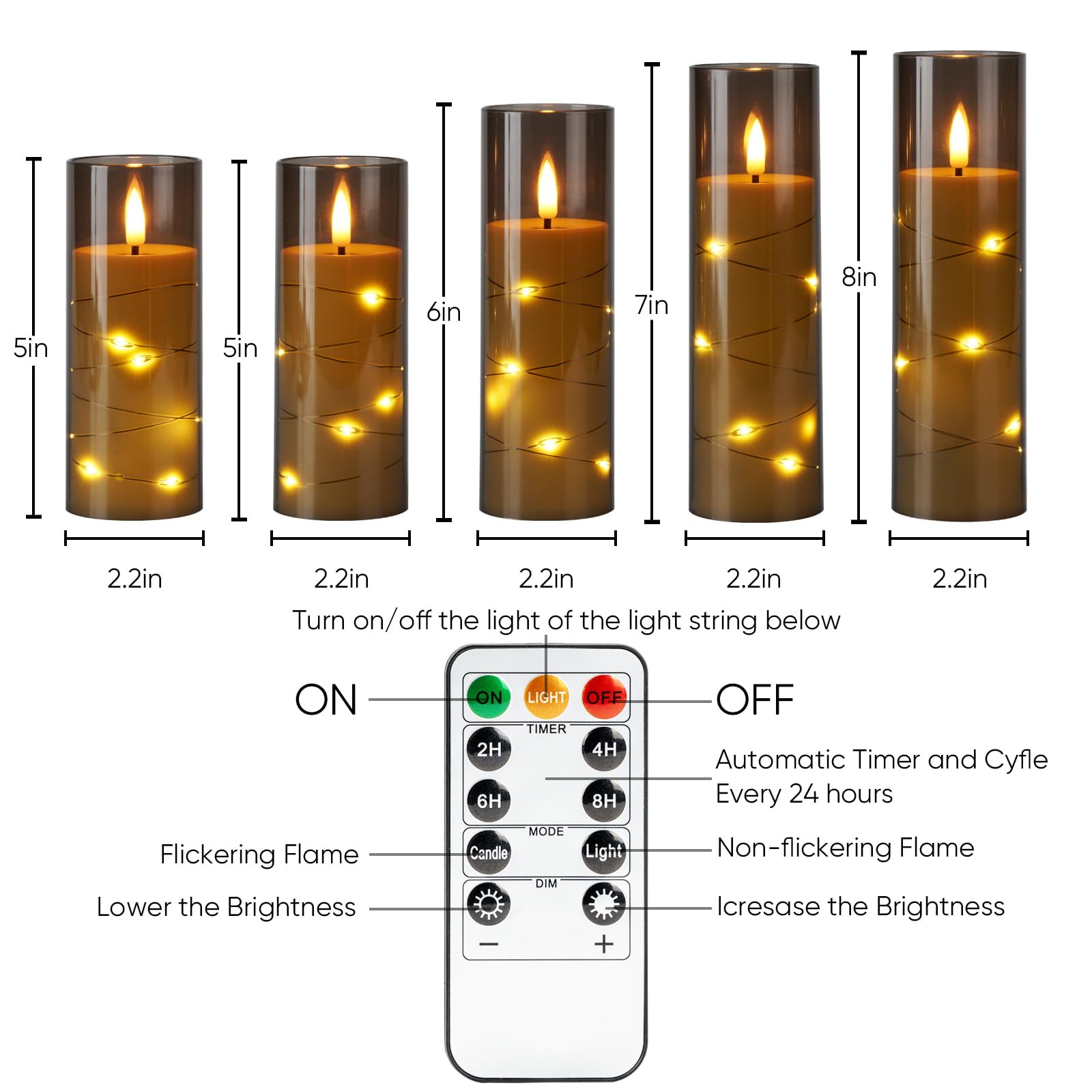 Homemory shatterproof acrylic candle for safe, no-muss lighting.