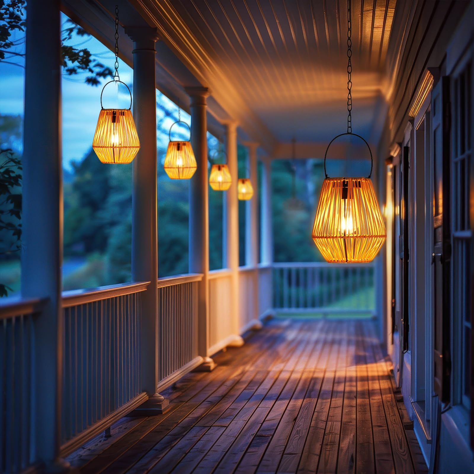 Homemory dusk-to-night lighting with a 6-10 hour run-time.