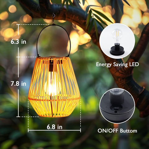 Homemory garden lantern casts gentle light along garden paths.