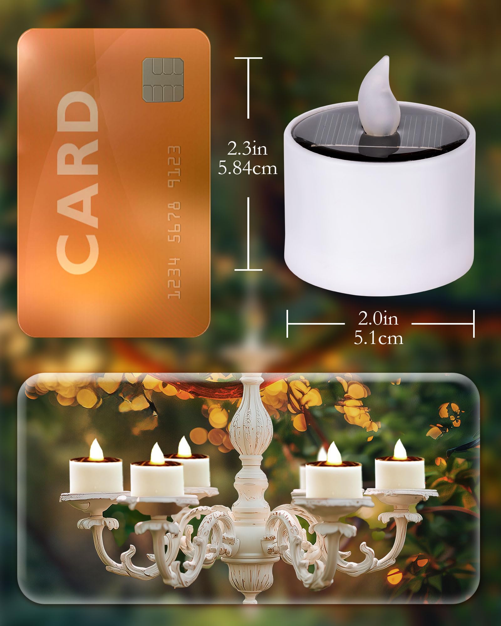 Homemory solar tea candle beside mason jars creating warm decorative lighting.