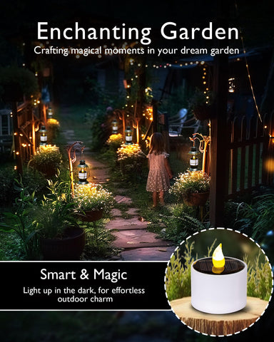Homemory solar tea candle 6-pack offers reusable, safe outdoor lighting.