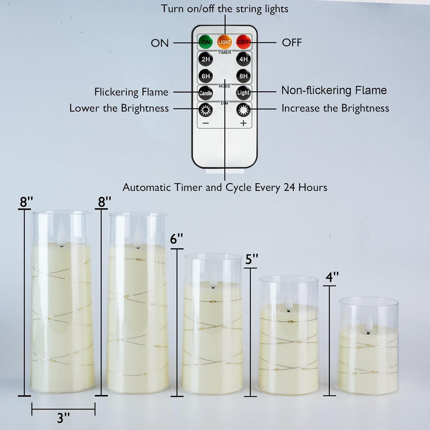 Homemory set of 5 candles suits multiple décor styles.