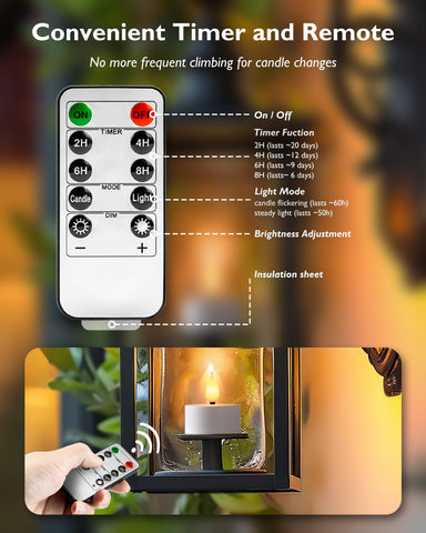 Compact Homemory tea light fits most holders and sconces