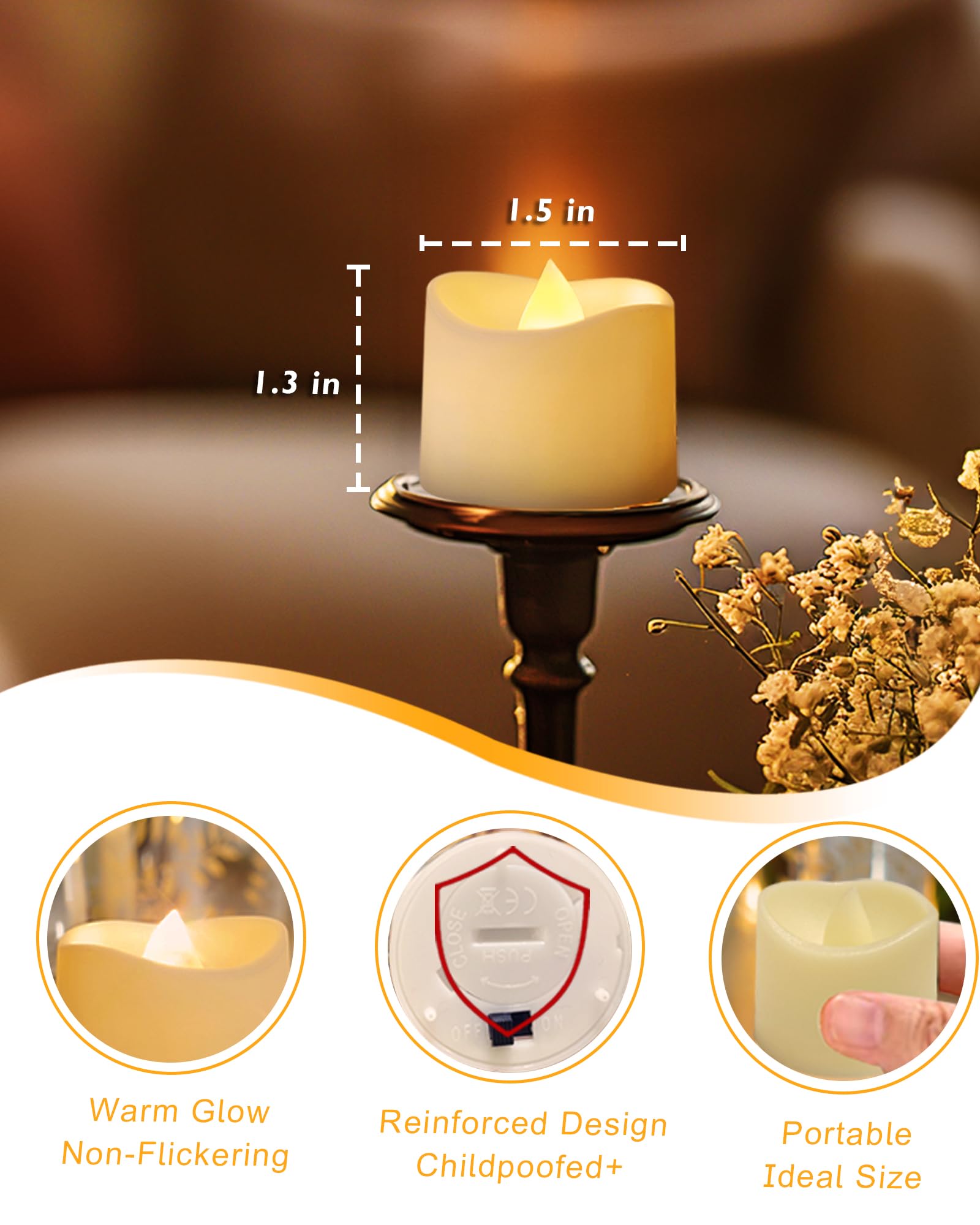Homemory tea light fits most holders and wall sconces for versatile decor.