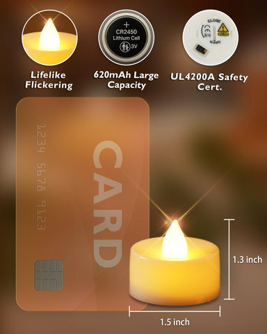 Homemory flickering tea light in holder delivers realistic candle look safely