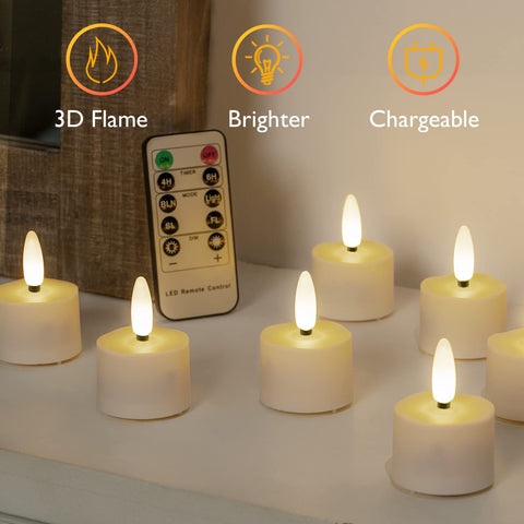 Homemory LED tea light close-up with realistic flicker