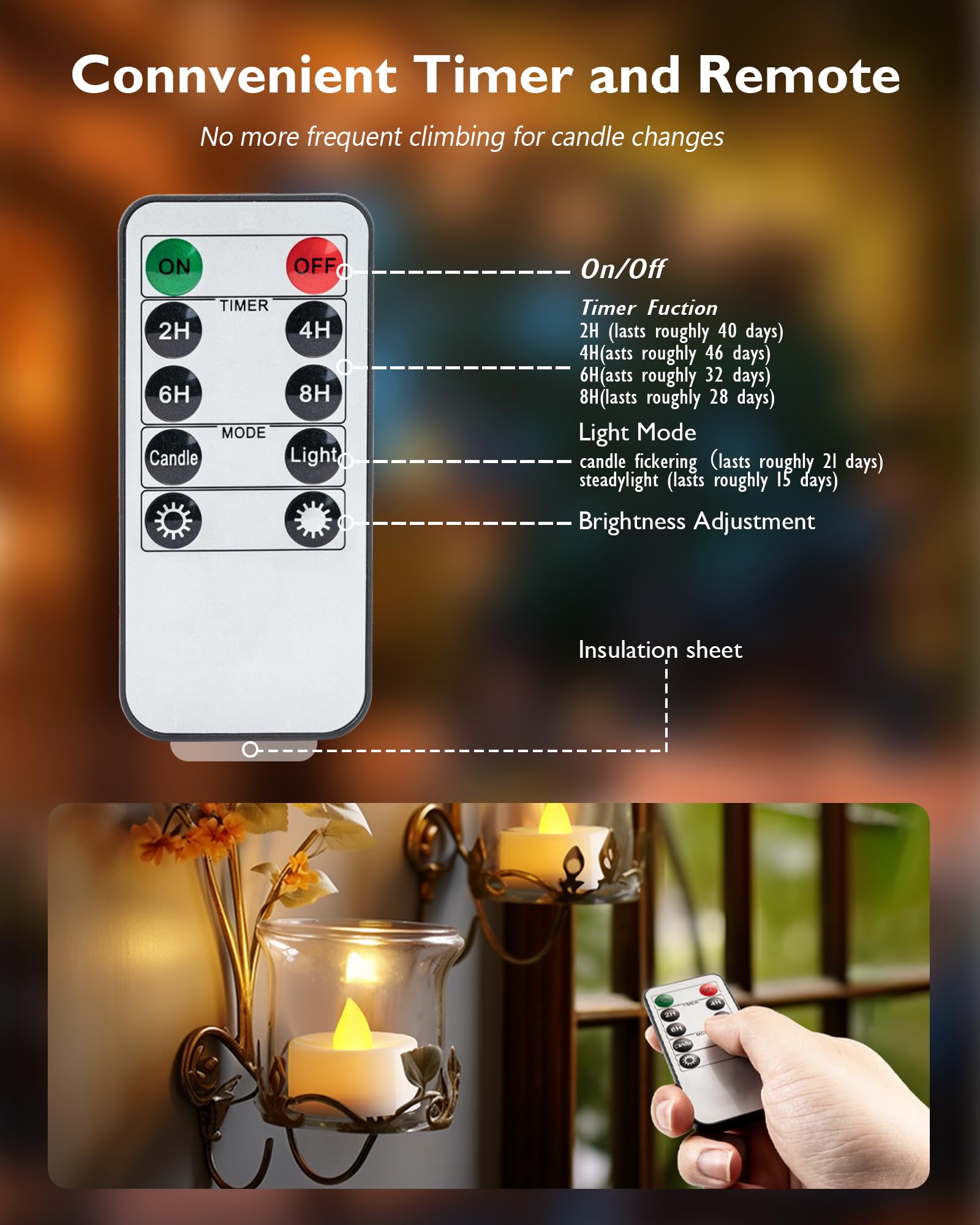 Homemory flameless tea light safe for outdoor use without wax mess