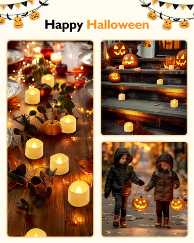 Homemory tea lights fit most votive holders for simple decorating.