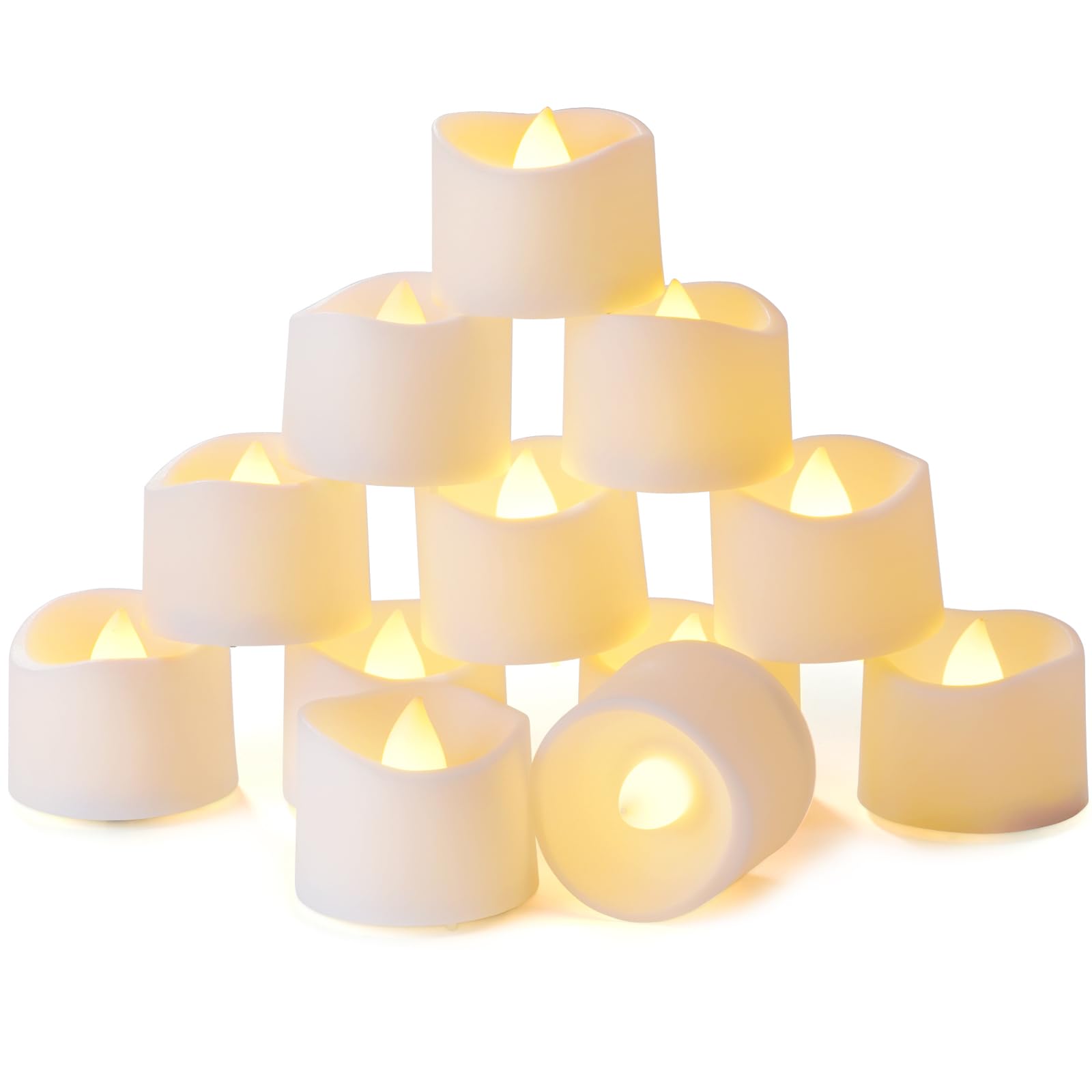 Homemory timer tea lights glow on a table creating a warm, maintenance-free ambience