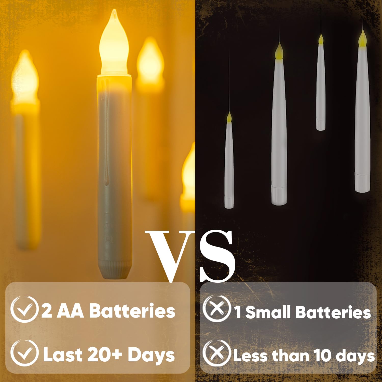 Wand remote controls Homemory candles for simple on and off lighting.