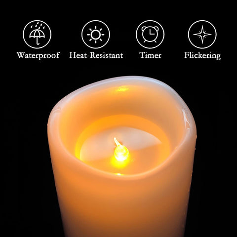 Homemory warm amber LED creates natural-looking flicker for outdoor gatherings.
