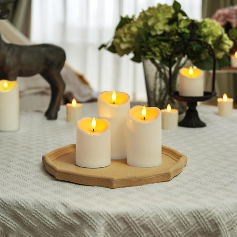 Homemory waterproof top and base protect the candle while glowing softly.