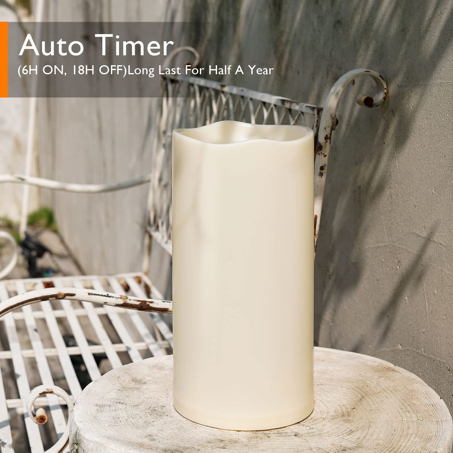 Homemory weatherproof candle enduring rain and sun outdoors