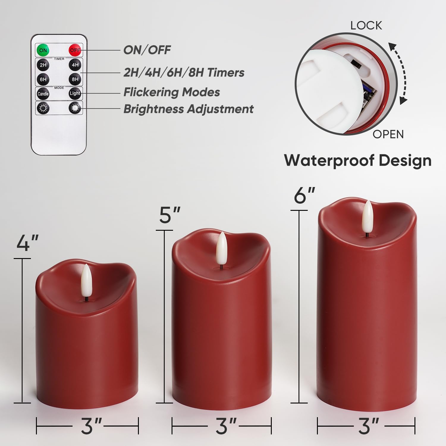 Homemory burgundy candles for weddings and holidays add elegant ambiance.