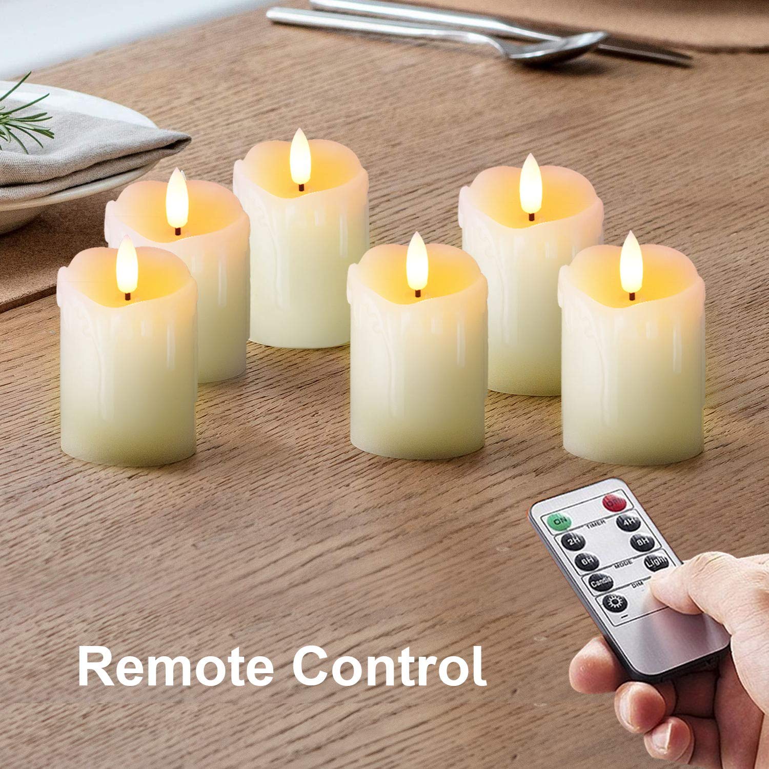 Homemory candles create ambient lighting for weddings and events with a realistic glow