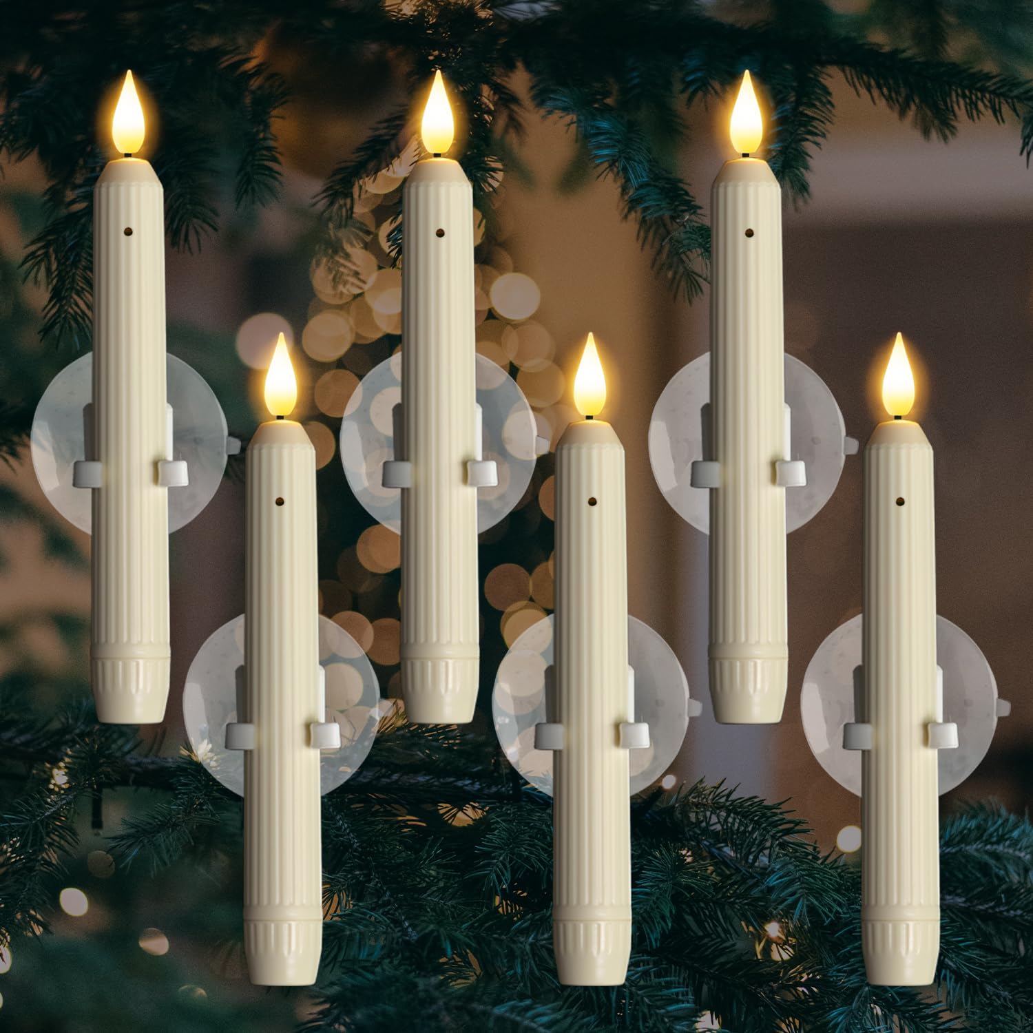 Homemory window candle with sensor (dusk-dawn) automatically lights the window.