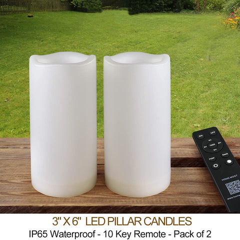 HOME MOST pair of 3x6 LED candles outdoors for balanced lighting