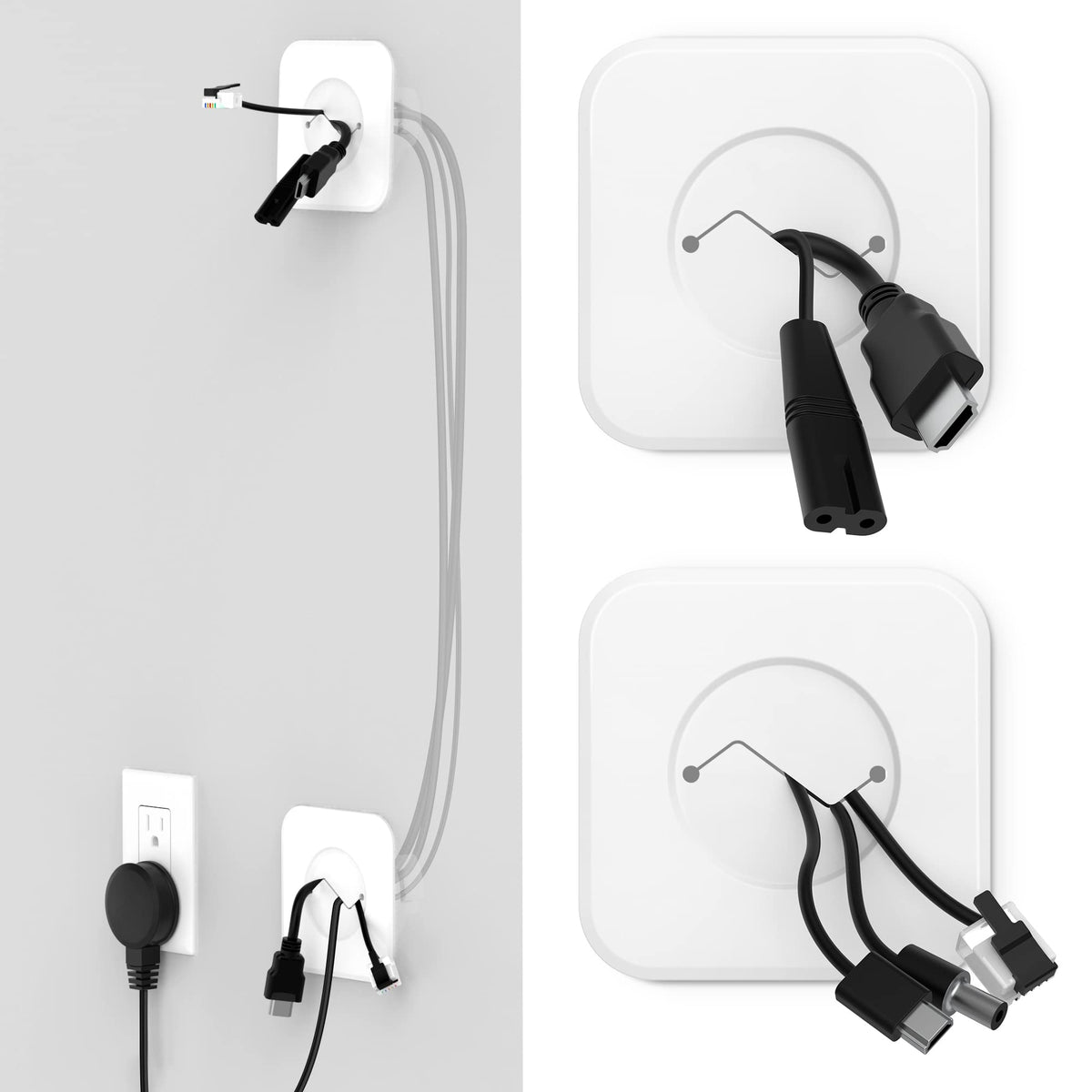 HomeMount wire hider kit front view showing seamless wall concealment