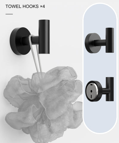 Homemystique matte black installation hardware supports quick, tidy wall mounting.