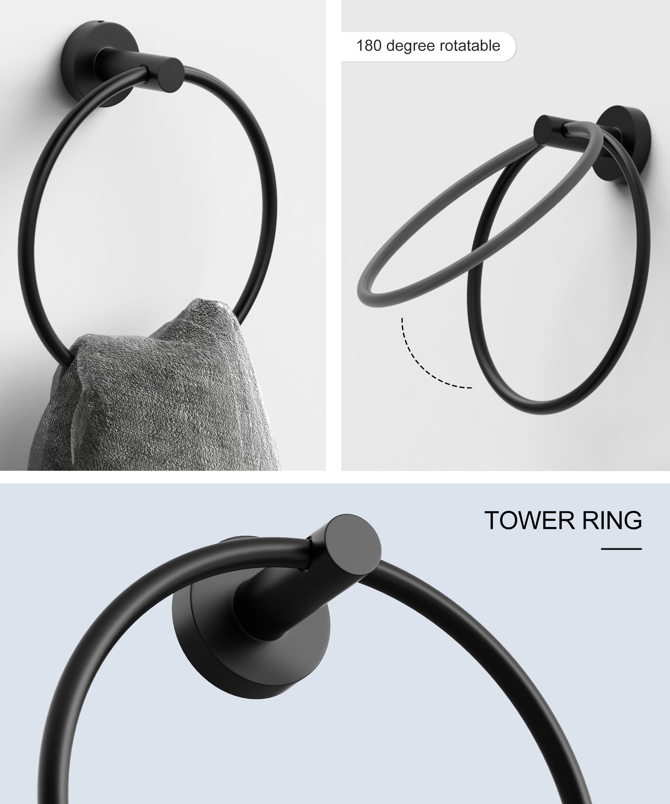 Homemystique matte black toilet paper holder blends durability with clean lines.