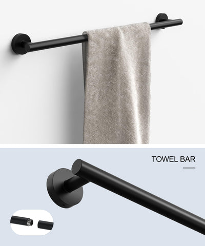 Homemystique matte black towel ring complements compact spaces for easy access.