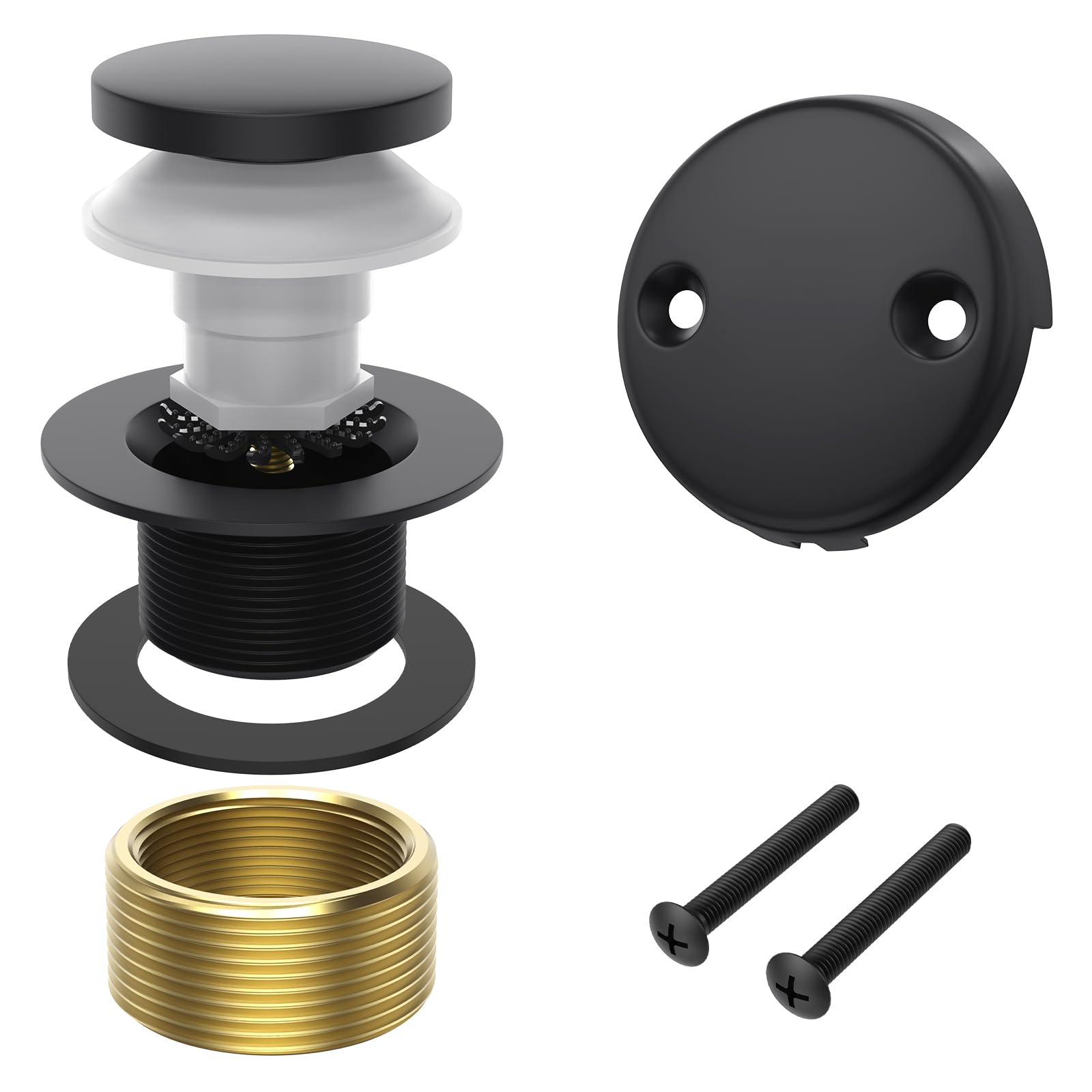 Homeslea matte black tub drain kit with durable brass construction