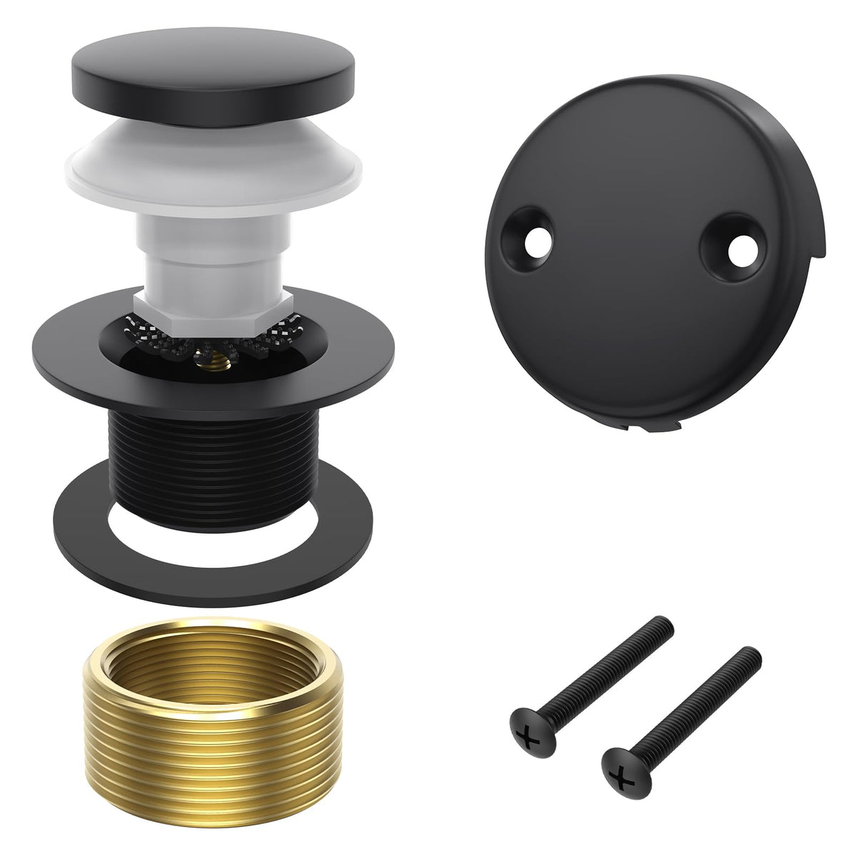 Homeslea matte black tub drain kit with durable brass construction