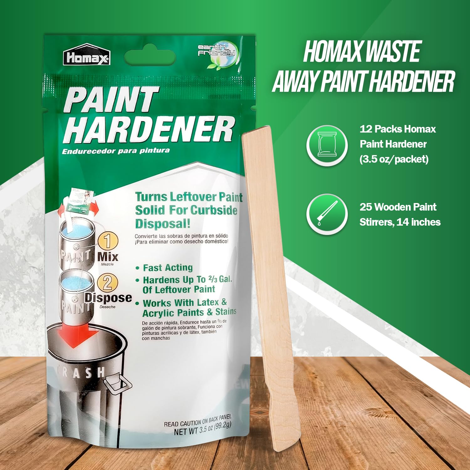 Rapid solidification shows paint thickening for safer disposal.